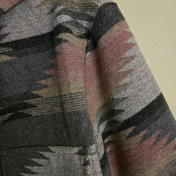 Blakeley At Your Best Charcoal Gray Aztec Shacket Size S - Picture 7 of 9